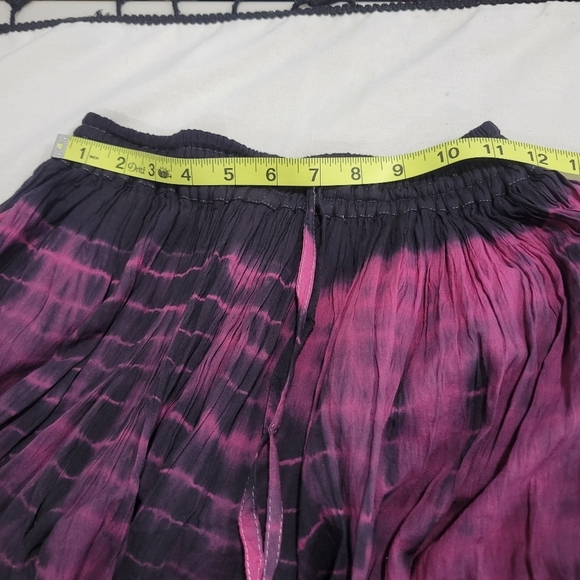 BoheeWohee Women's Cotton Gypsy Boho 4- Tiered A-Line Pleated Max Skirt Size S - Picture 7 of 11